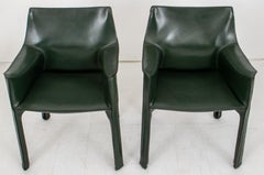 Mario Bellini for Cassina Cab 413 Arm Chairs, Pair