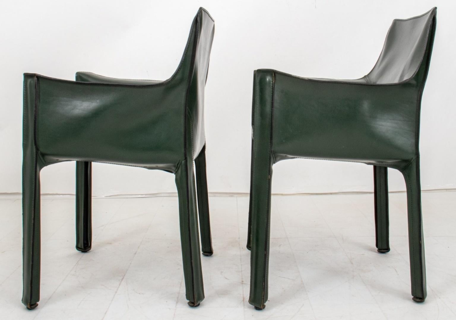 Mario Bellini for Cassina Cab 413 Arm Chairs, Pair In Good Condition In New York, NY