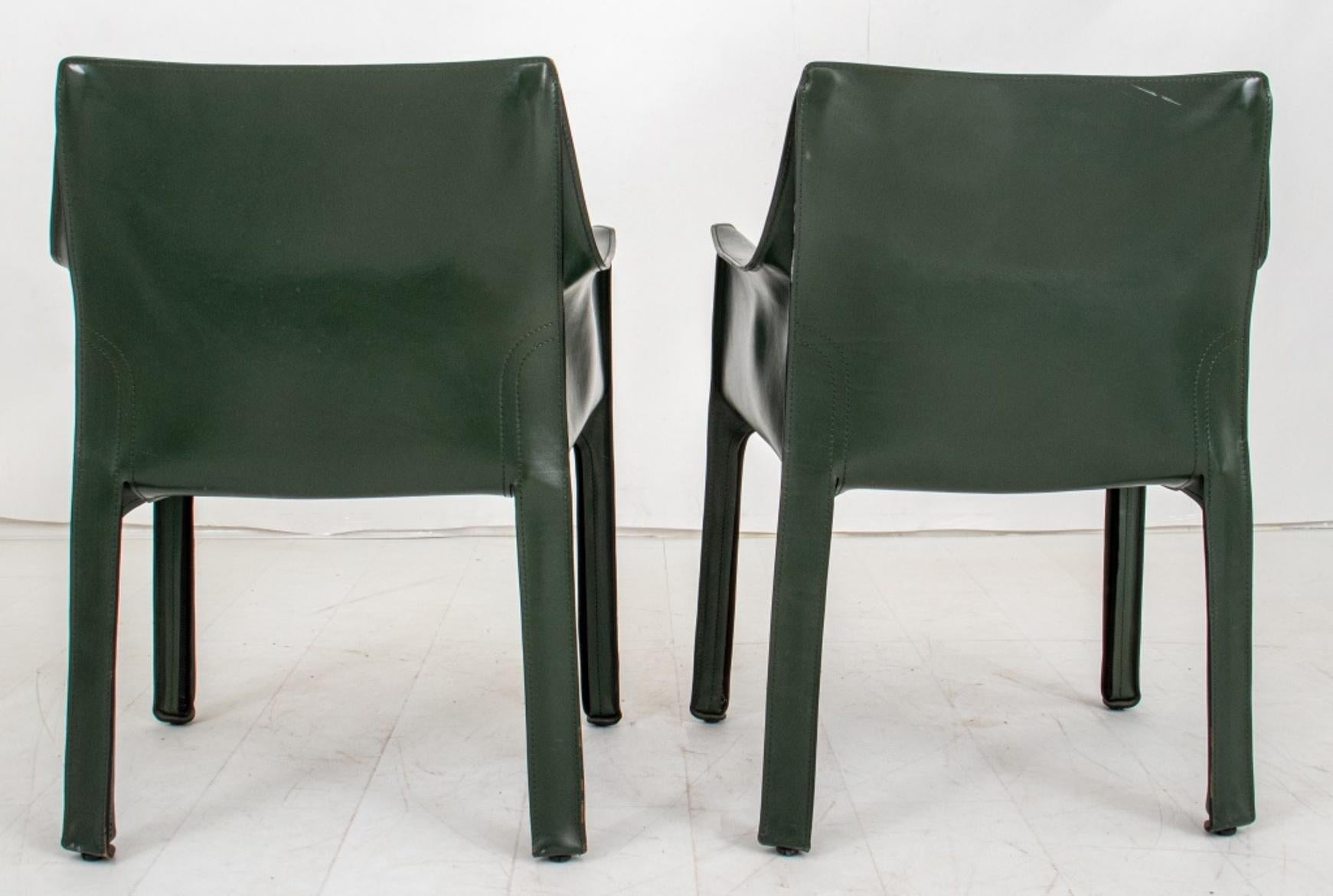 Contemporary Mario Bellini for Cassina Cab 413 Arm Chairs, Pair