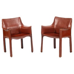 Mario Bellini for Cassina 
CAB 413
  Chairs in Leather