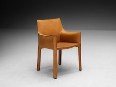 Mario Bellini for Cassina 'CAB 413' Dining Armchair in Cognac Leather