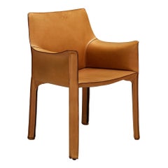 Mario Bellini for Cassina 'CAB 413' Dining Armchair in Cognac Leather