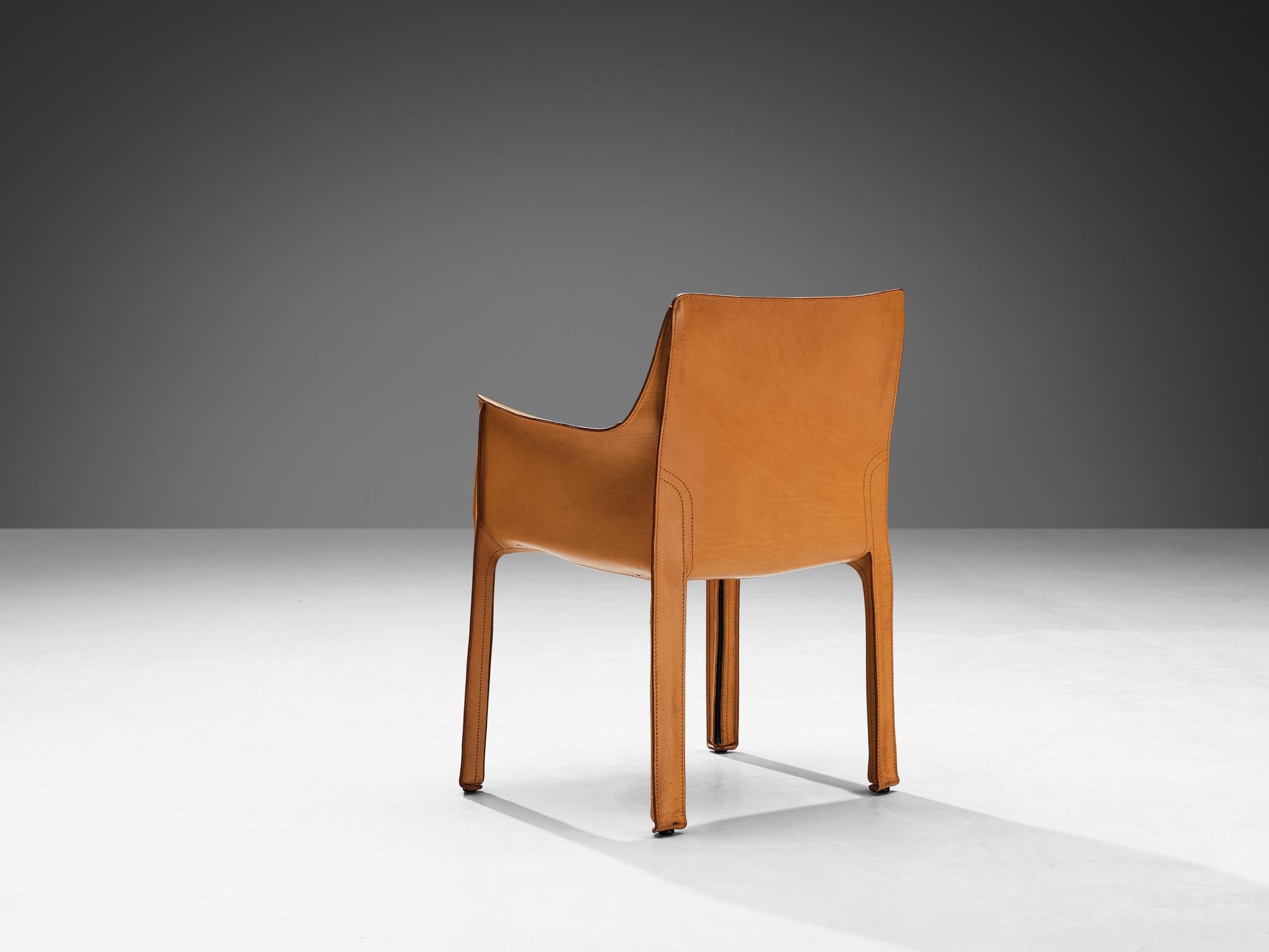 Mario Bellini for Cassina 'CAB 413' Dining Chair in Leather  In Good Condition For Sale In Waalwijk, NL