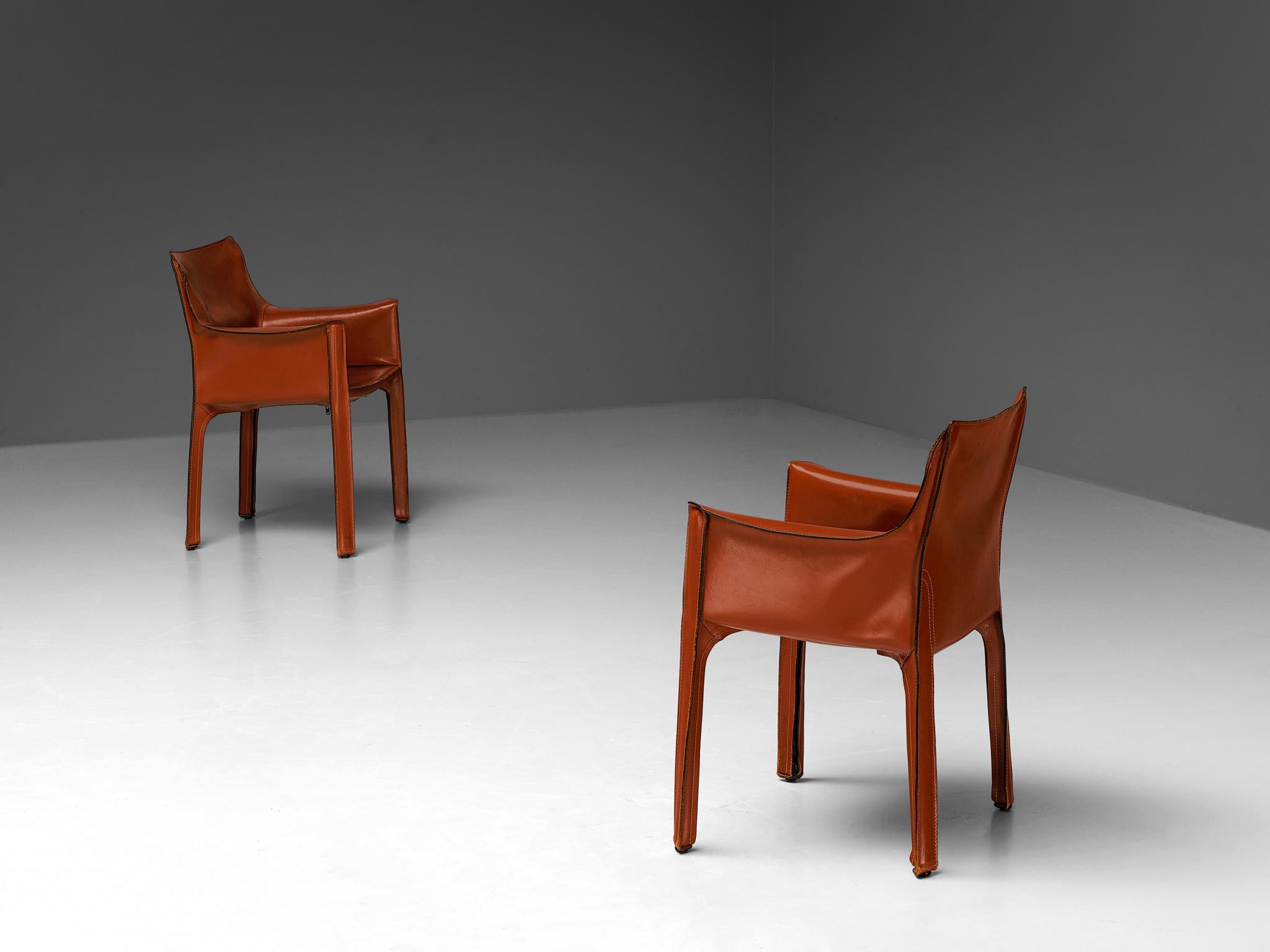 Mario Bellini for Cassina 'CAB 413' Dining Chairs in Leather  For Sale 4