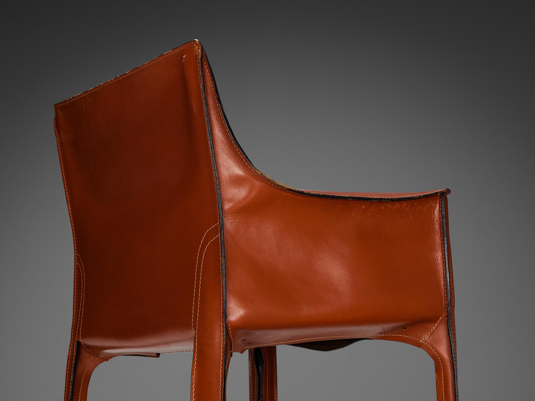 Post-Modern Mario Bellini for Cassina 'CAB 413' Dining Chairs in Leather  For Sale