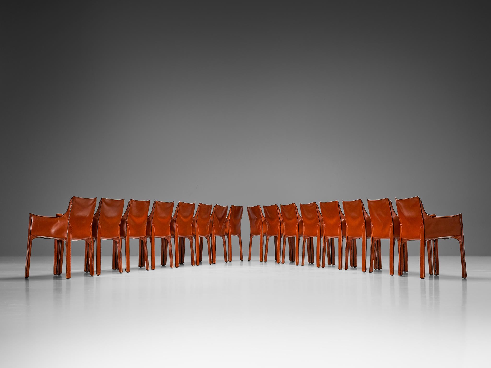 Late 20th Century Mario Bellini for Cassina 'CAB 413' Dining Chairs in Leather  For Sale