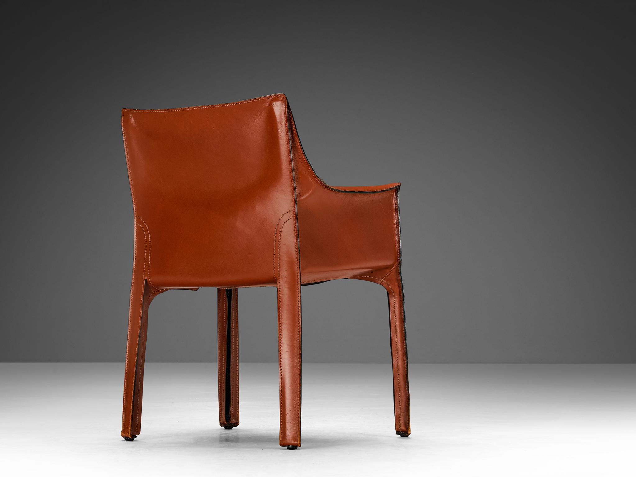 Late 20th Century Mario Bellini for Cassina 'CAB 413' Dining Chairs in Leather  For Sale