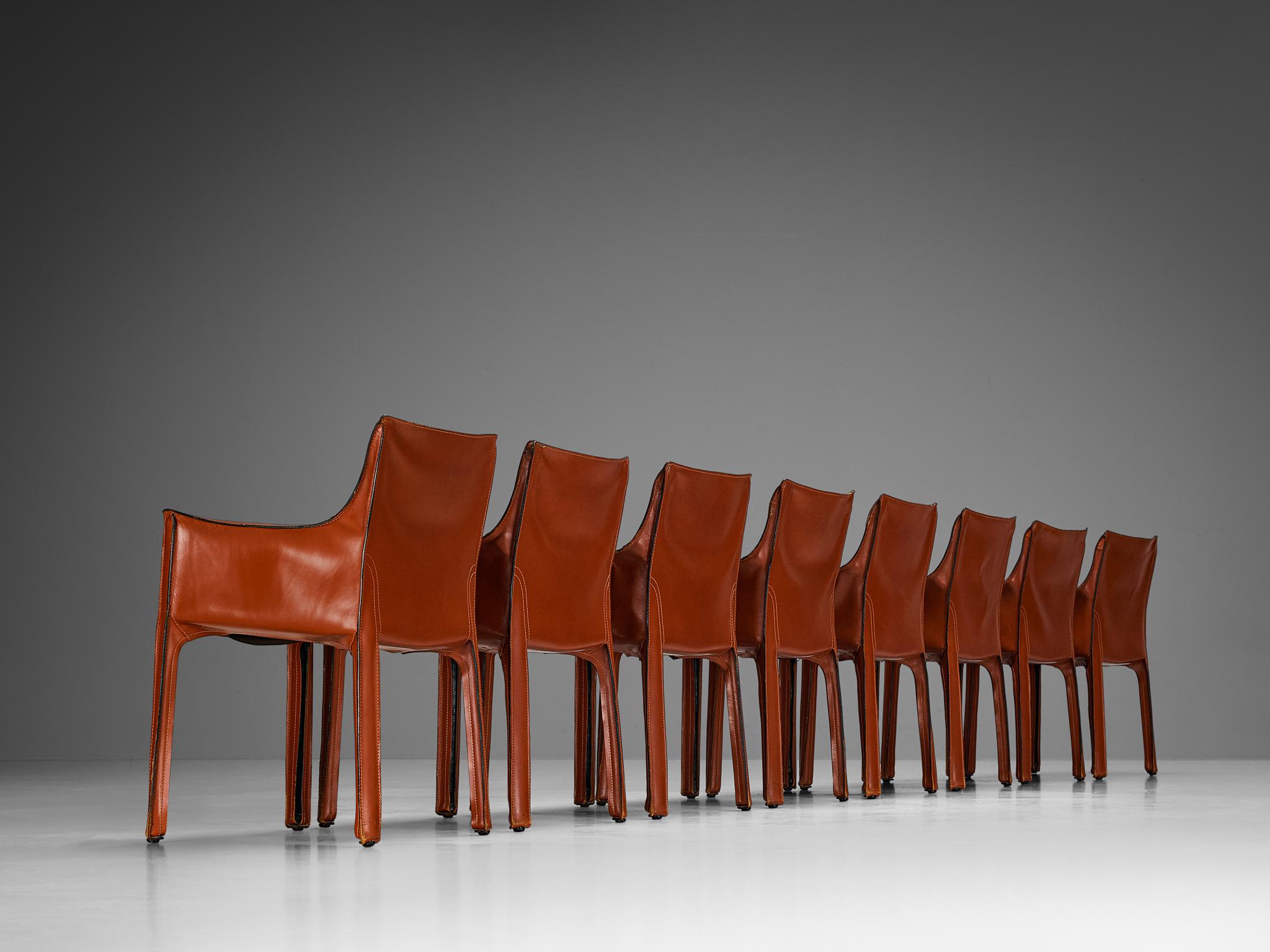 Mario Bellini for Cassina 'CAB 413' Dining Chairs in Leather  For Sale 3