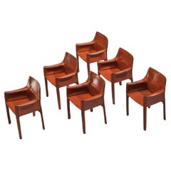 Mario Bellini pour Cassina 'CAB 413' chaises de salle à manger en cuir