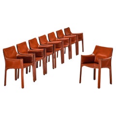 Used Mario Bellini for Cassina 'CAB 413' Dining Chairs in Leather 