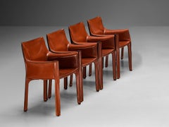 Mario Bellini pour Cassina 'CAB 413' chaises de salle à manger en cuir