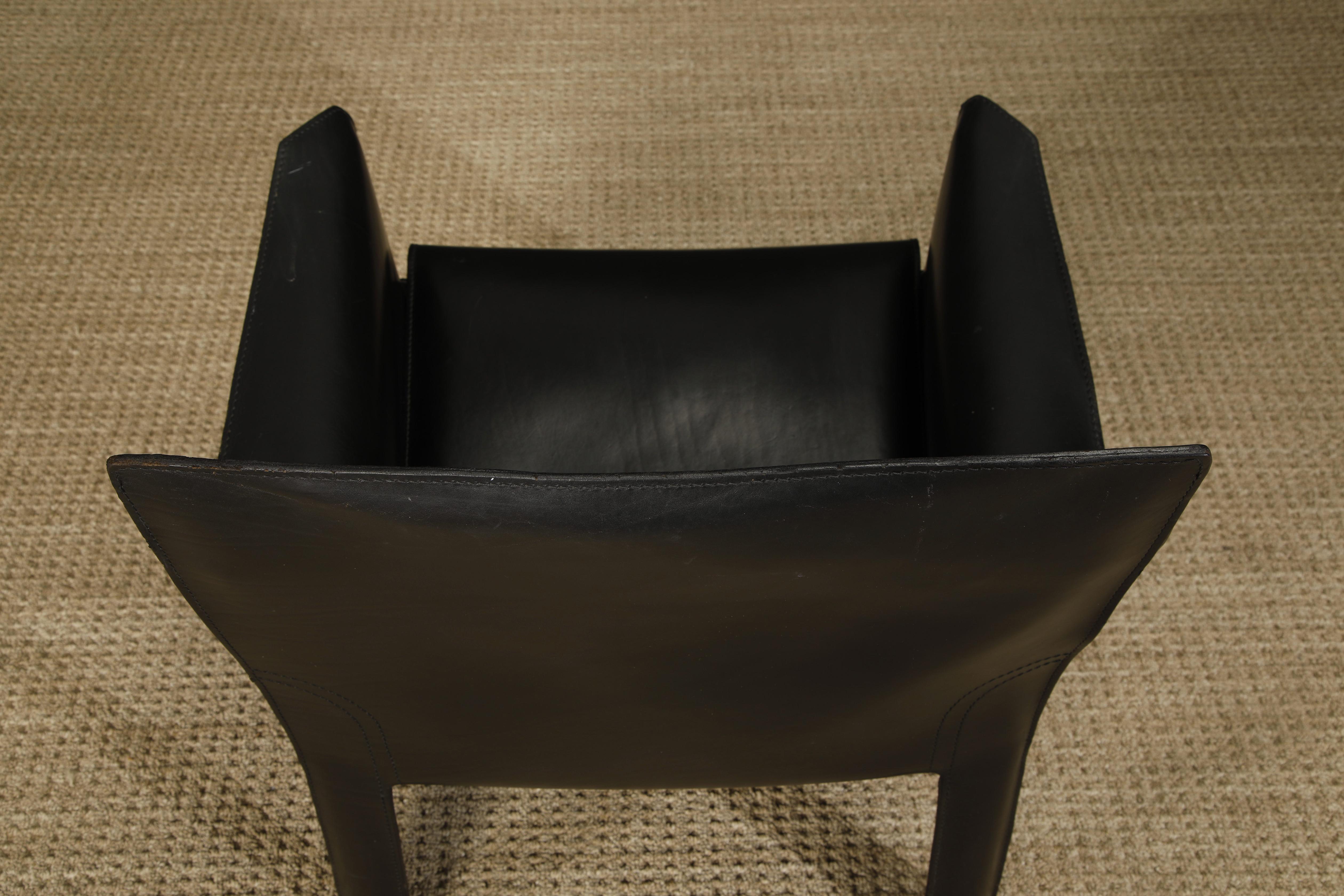 Mario Bellini for Cassina 'Cab 414' Leather Lounge Chair, Signed, circa 1980s For Sale 8