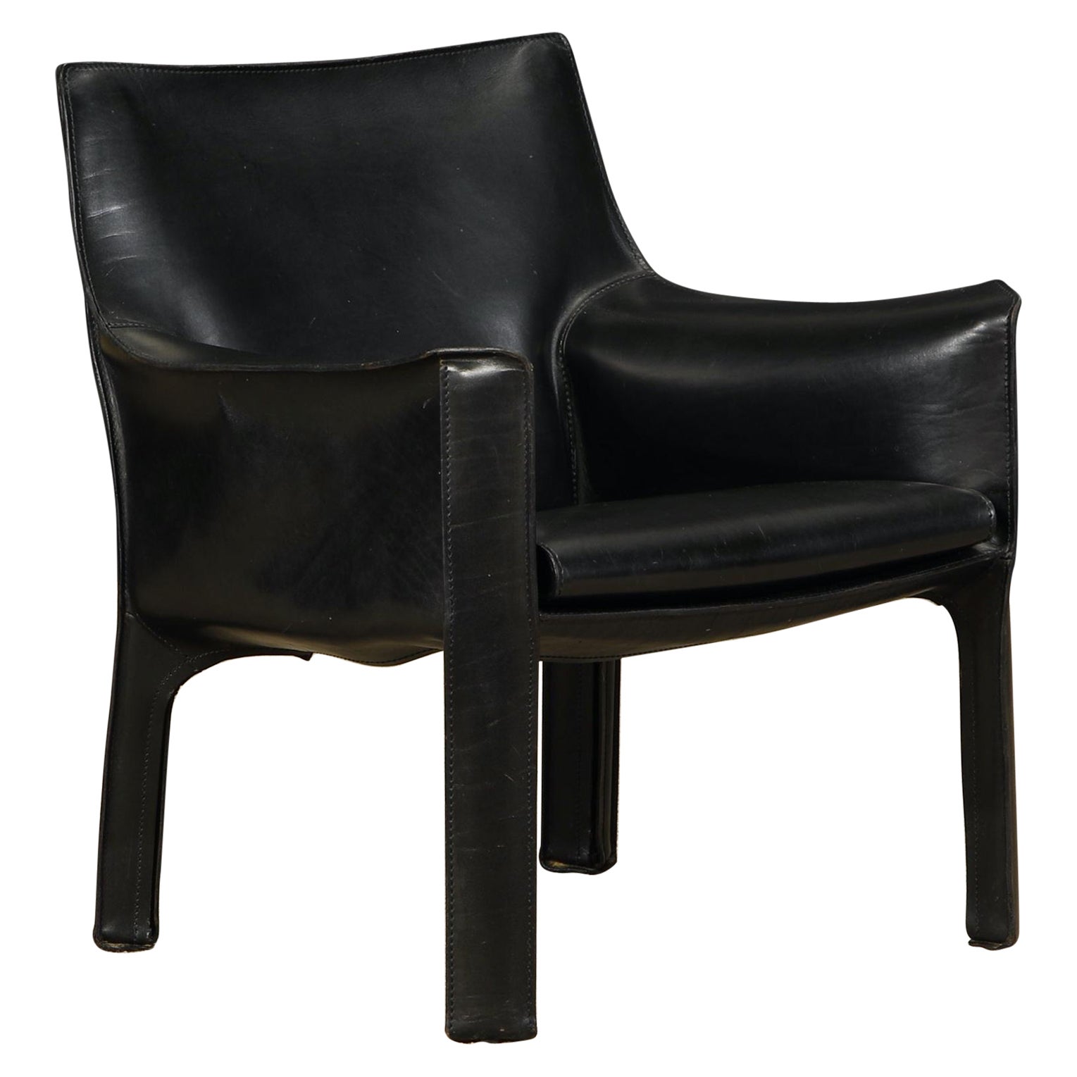 Mario Bellini fauteuil de salon en cuir « Cape 414 » pour Cassina, signé, vers 1980