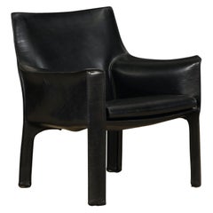 Mario Bellini fauteuil de salon en cuir « Cape 414 » pour Cassina, signé, vers 1980