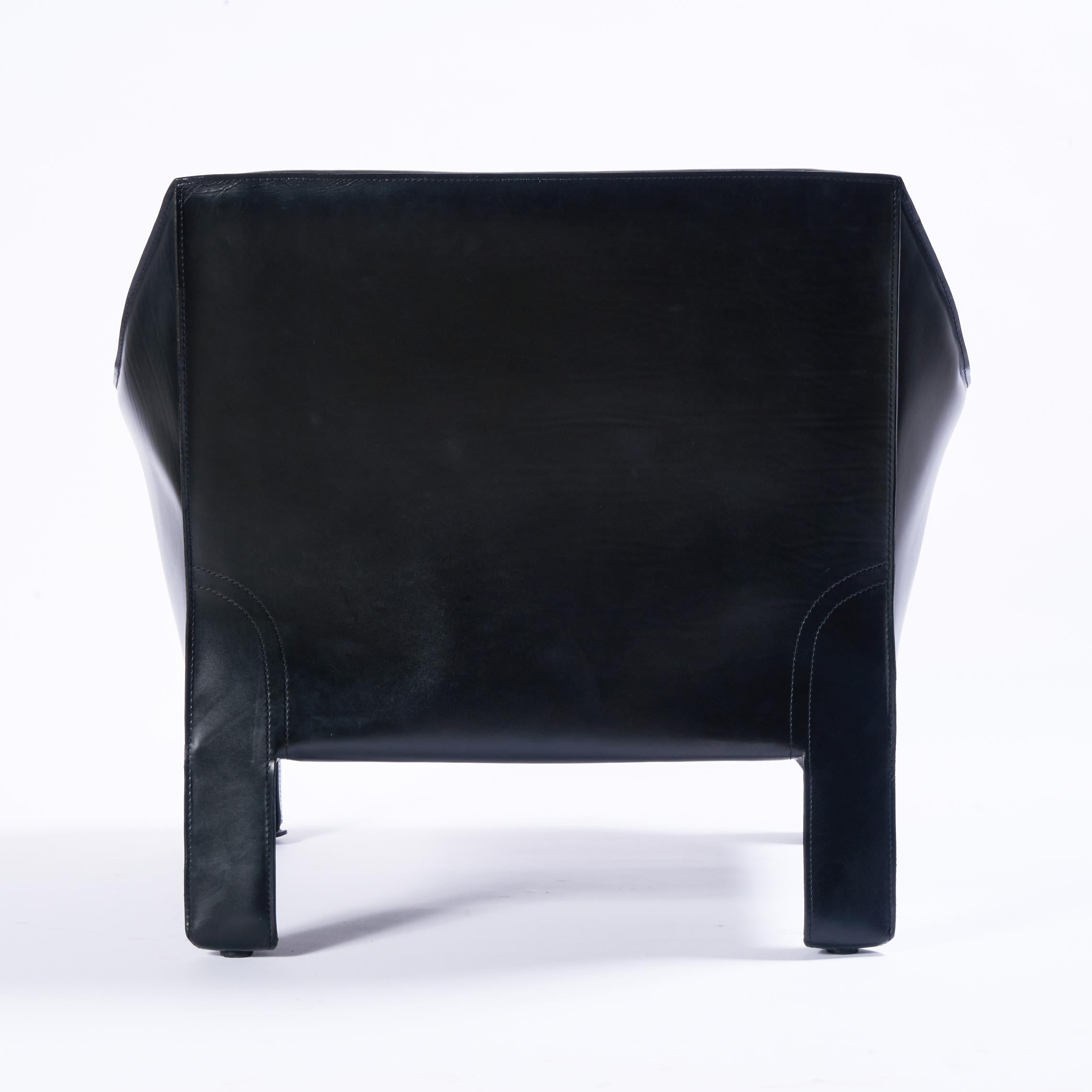 Mario Bellini pour Cassina Chaise cabine 415 en cuir noir Bon état - En vente à Greensboro, NC