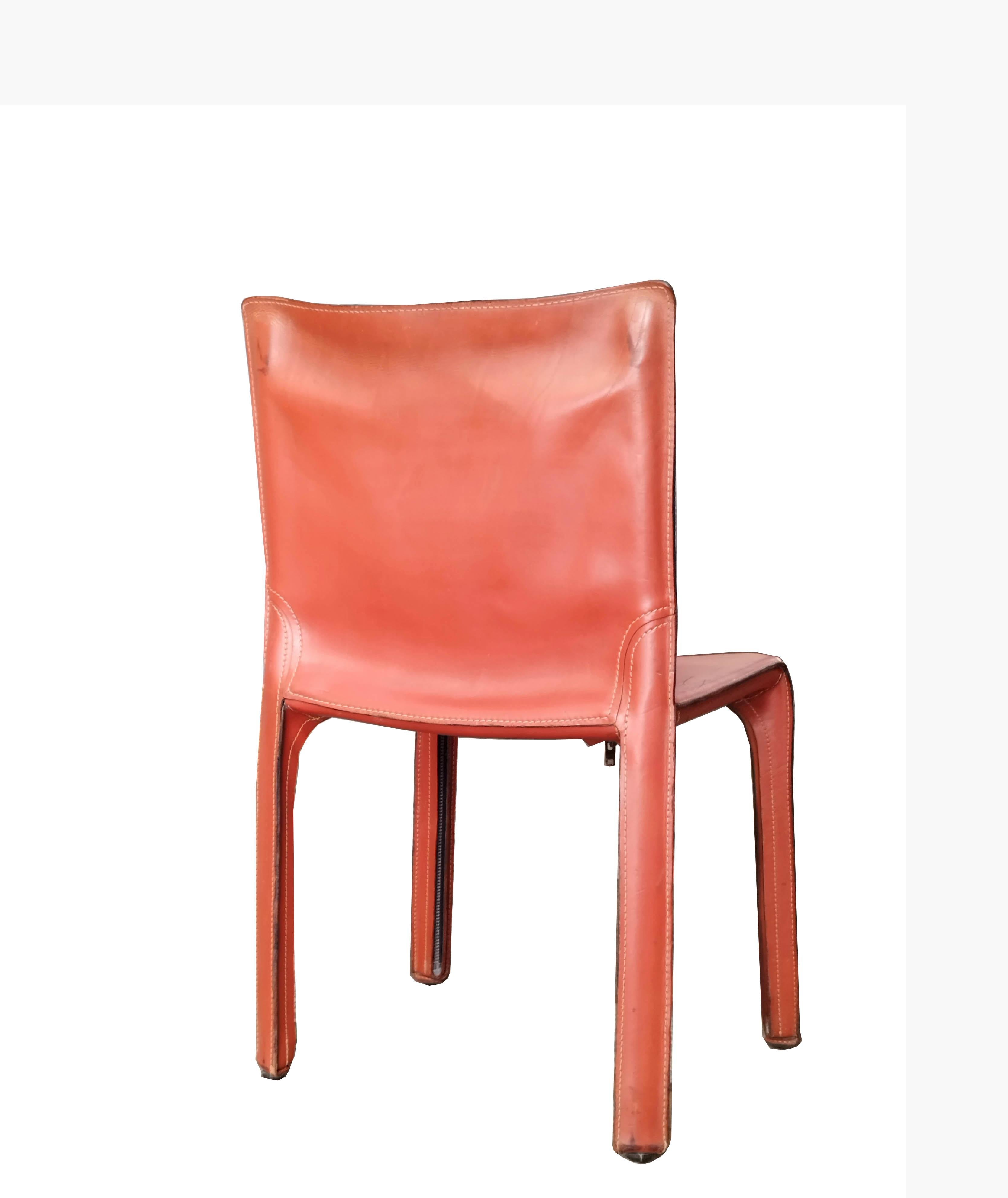 Mid-Century Modern Mario Bellini pour Cassina Cab Dining Chair Mod.412, Italie, 1978 en vente