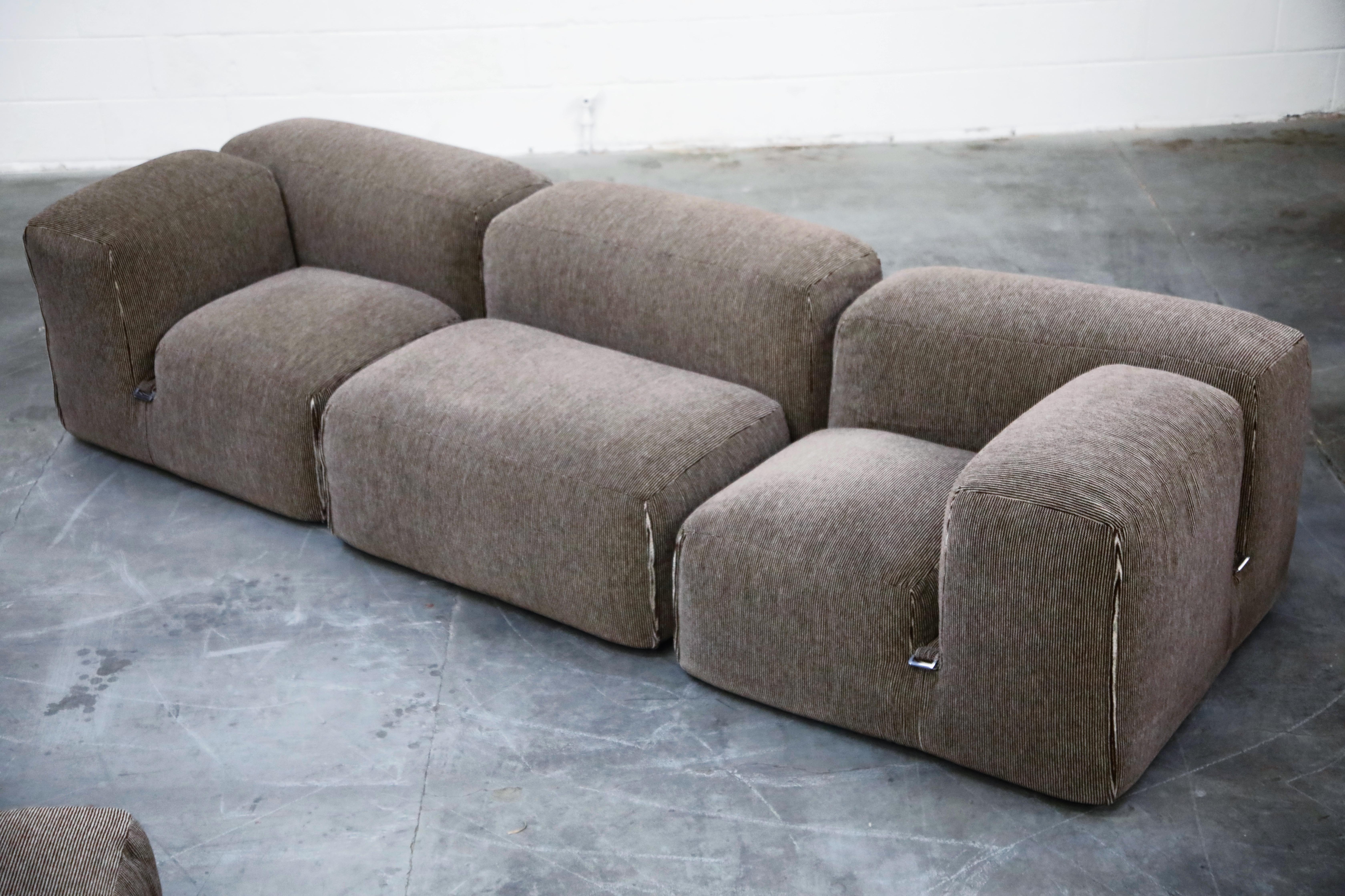 Mid-Century Modern Mario Bellini for Cassina 'Le Mura' Modular Four-Piece Sectional Sofa, Signed
