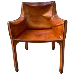 Mario Bellini for Cassina Leather Cab Lounge Chair, Italy, 1970s