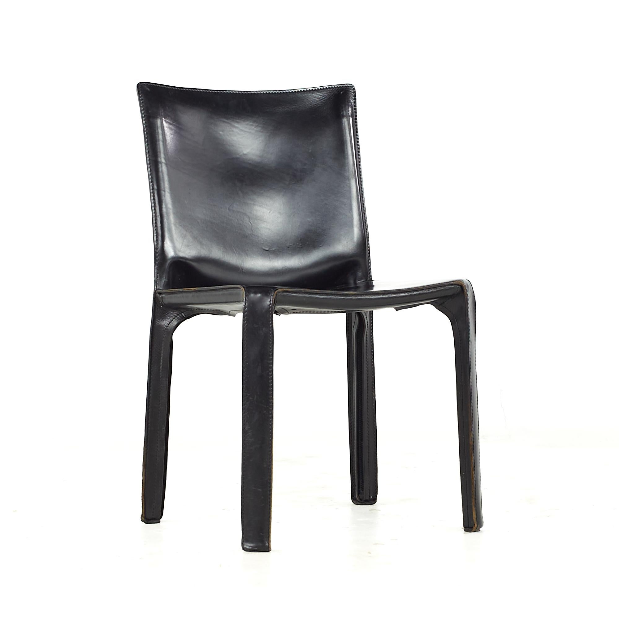 Italian Mario Bellini for Cassina Midcentury Cab Side Chairs, Set of 4 For Sale