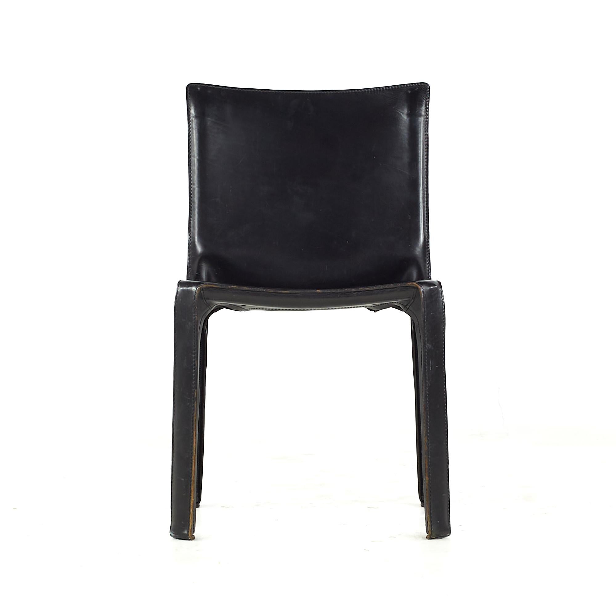 Mario Bellini for Cassina Midcentury Cab Side Chairs, Set of 4 In Good Condition For Sale In Countryside, IL