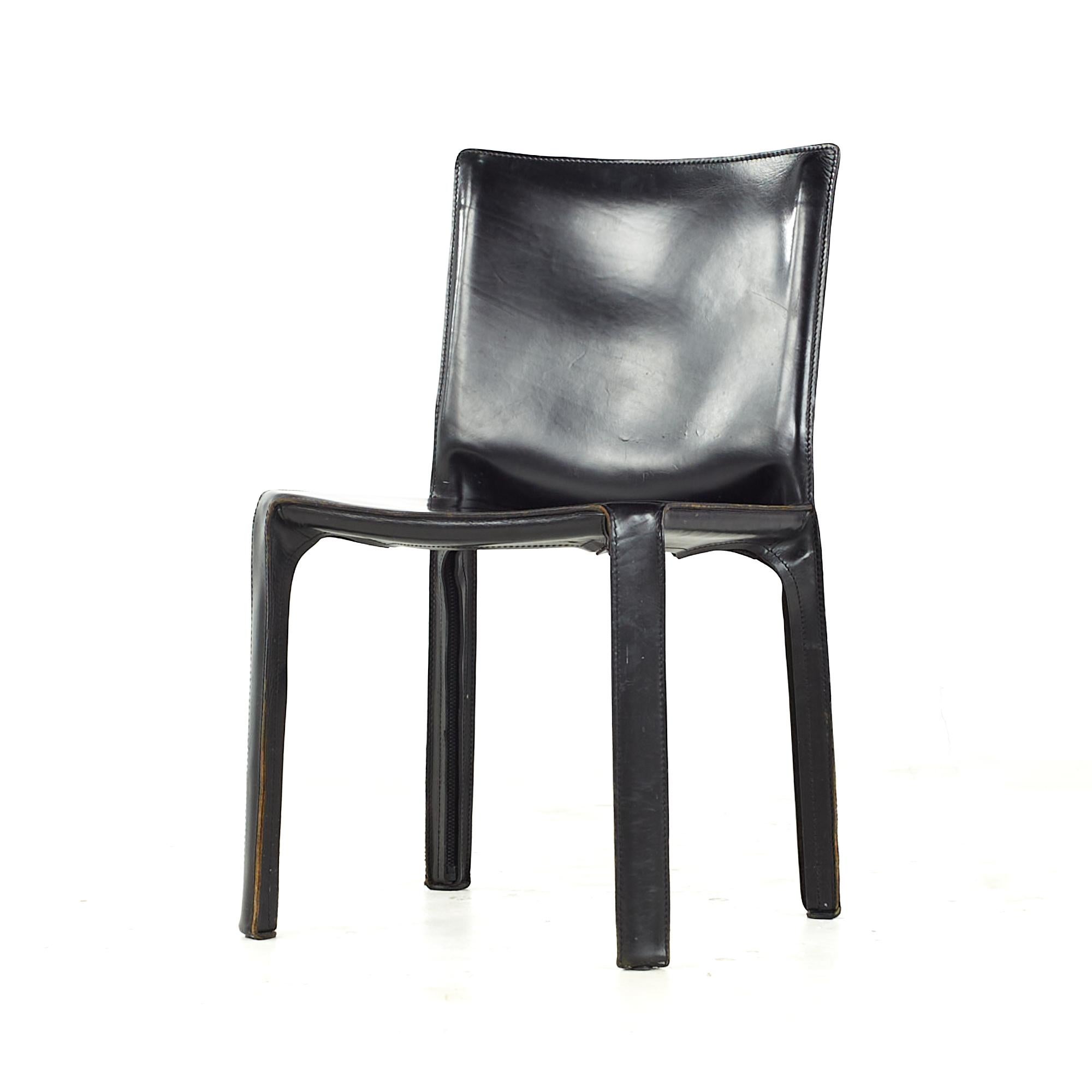 Late 20th Century Mario Bellini for Cassina Midcentury Cab Side Chairs, Set of 4 For Sale