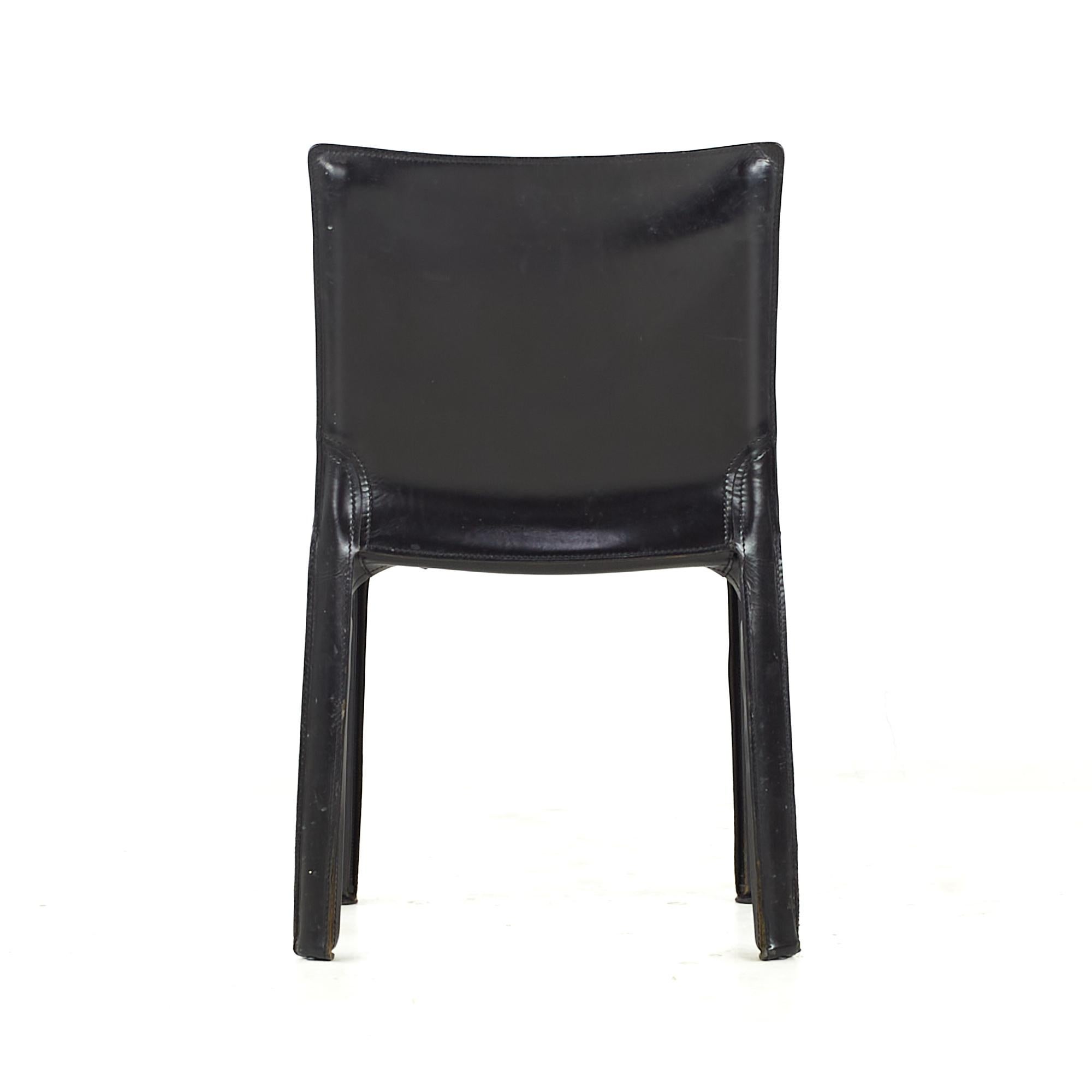 Mario Bellini for Cassina Midcentury Cab Side Chairs, Set of 4 For Sale 1
