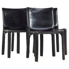 Mario Bellini for Cassina Midcentury Cab Side Chairs, Set of 4