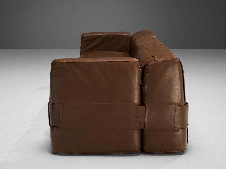 Mario Bellini for Cassina Modular Sofa 'Quartet' in Brown Leather 1