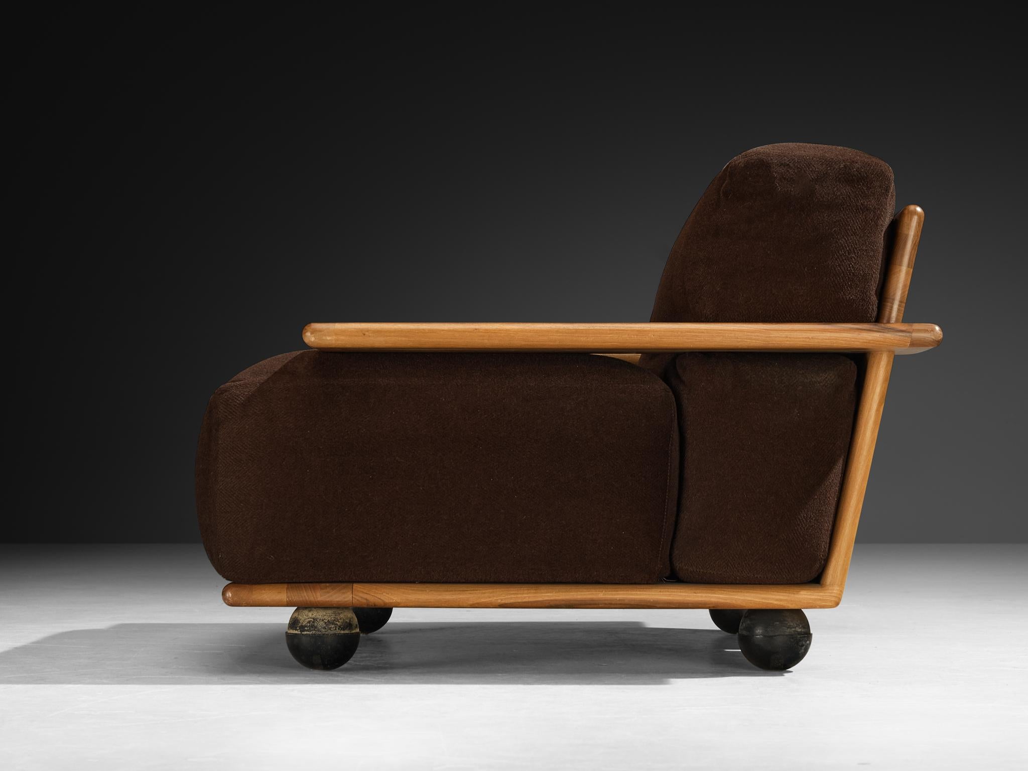 Mario Bellini für Cassina 'Pianura' Loungesessel aus Nussbaum (Ende des 20. Jahrhunderts) im Angebot
