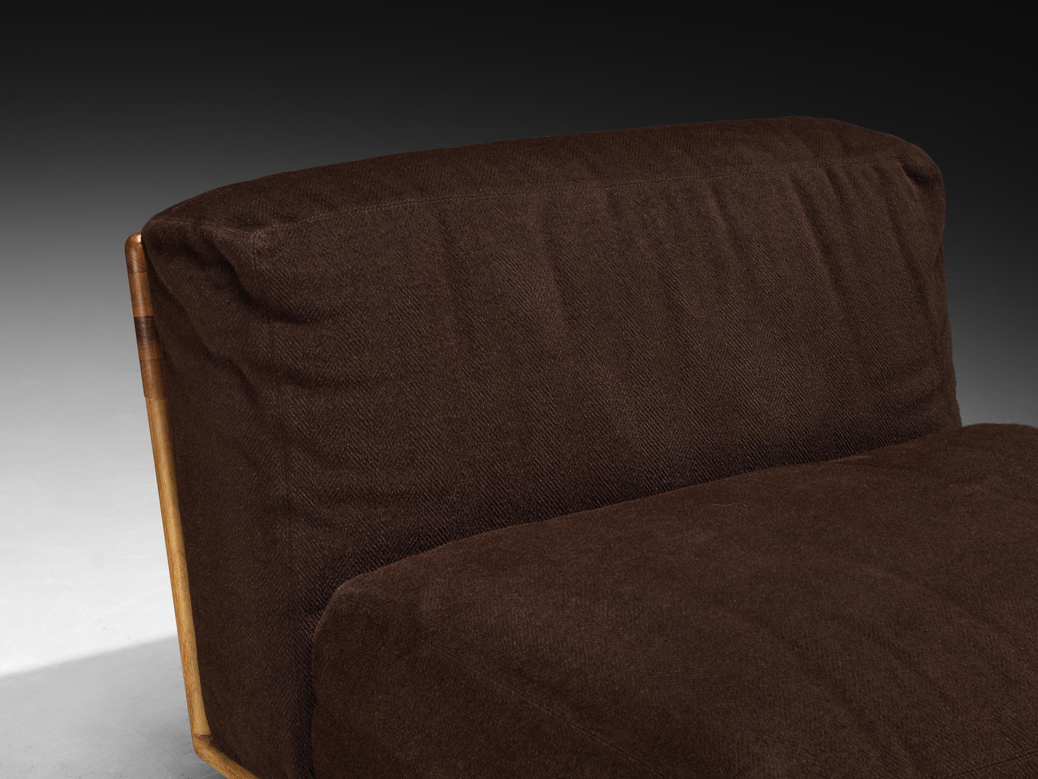 Mario Bellini für Cassina 'Pianura' Loungesessel aus Nussbaum (Ende des 20. Jahrhunderts) im Angebot