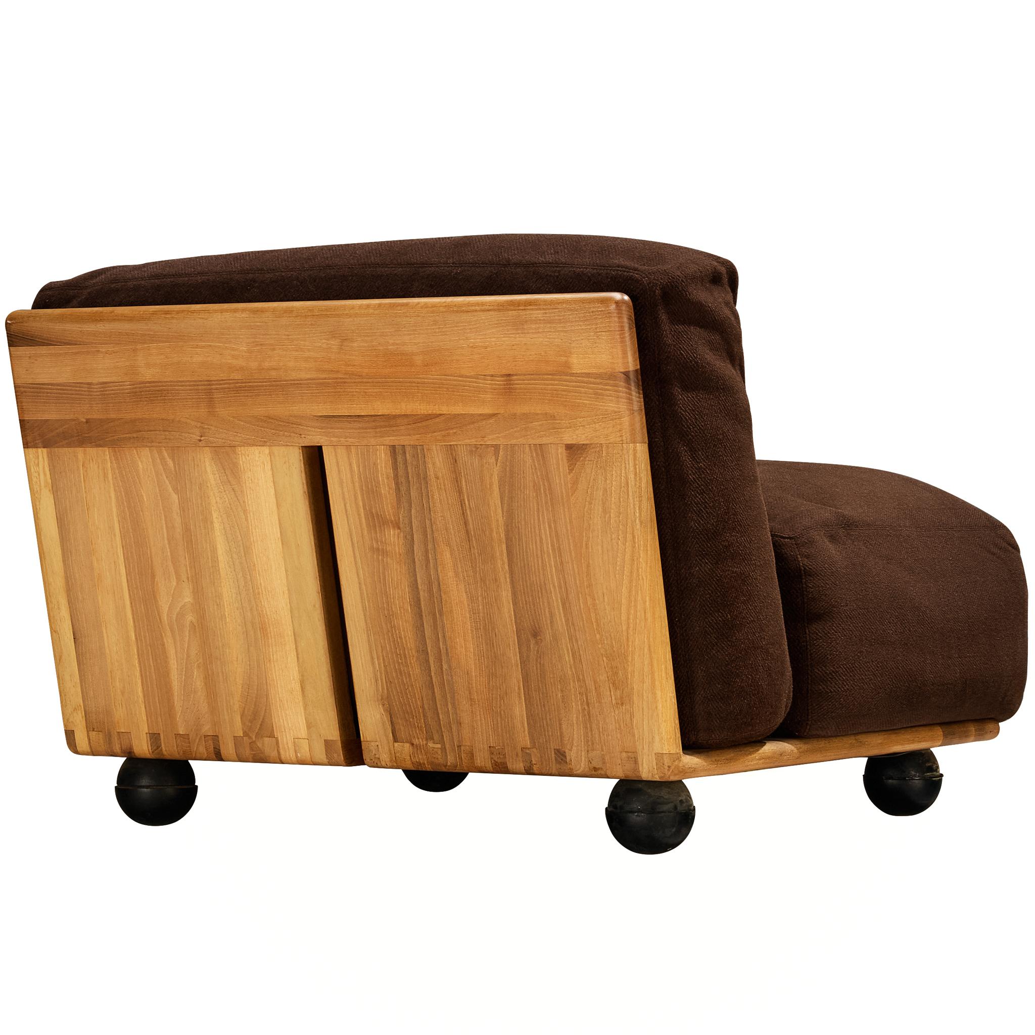 Mario Bellini for Cassina 'Pianura' Lounge Chair in Walnut For Sale
