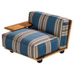 Mario Bellini for Cassina 'Pianura' Lounge in Walnut and Striped Upholstery