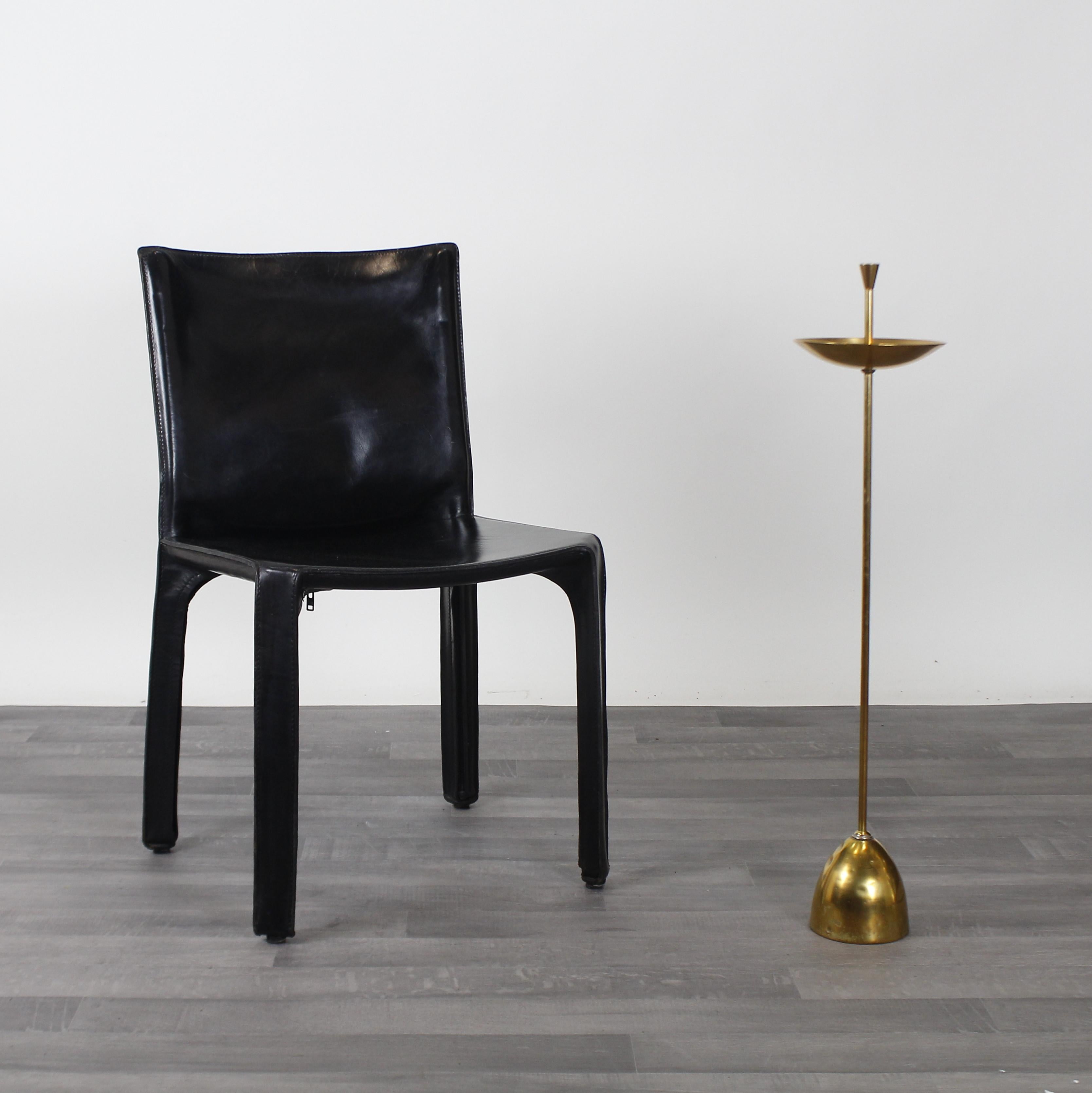 Mario Bellini for Cassina Set of Four Black Leather Cab Chairs, 1970s For Sale 9