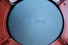 Mario Bellini pour Cassina Ensemble de six chaises "Cab" en cuir rouge et brun