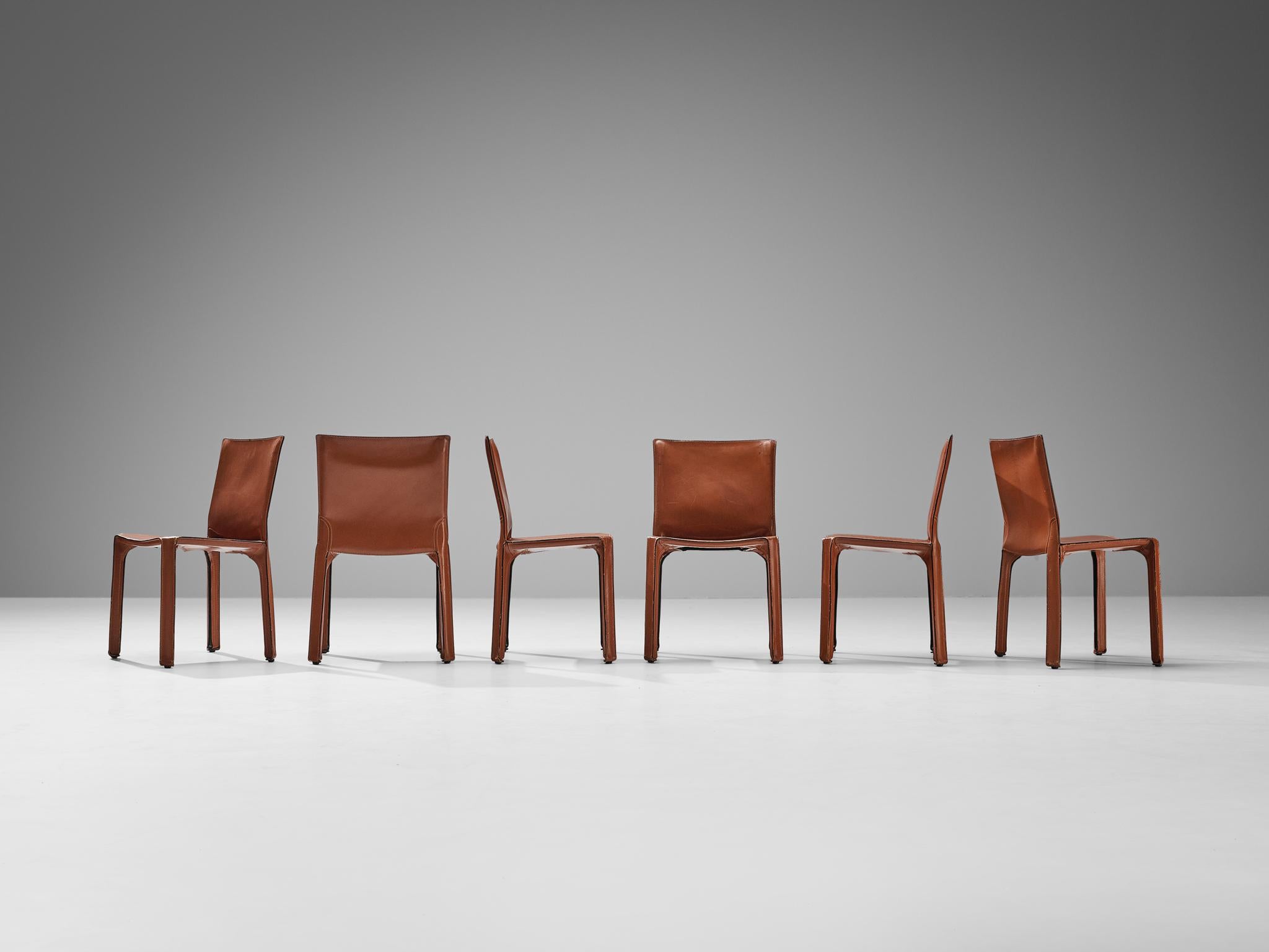 Late 20th Century Mario Bellini for Cassina Set of Six 'Cab' Dining Chairs