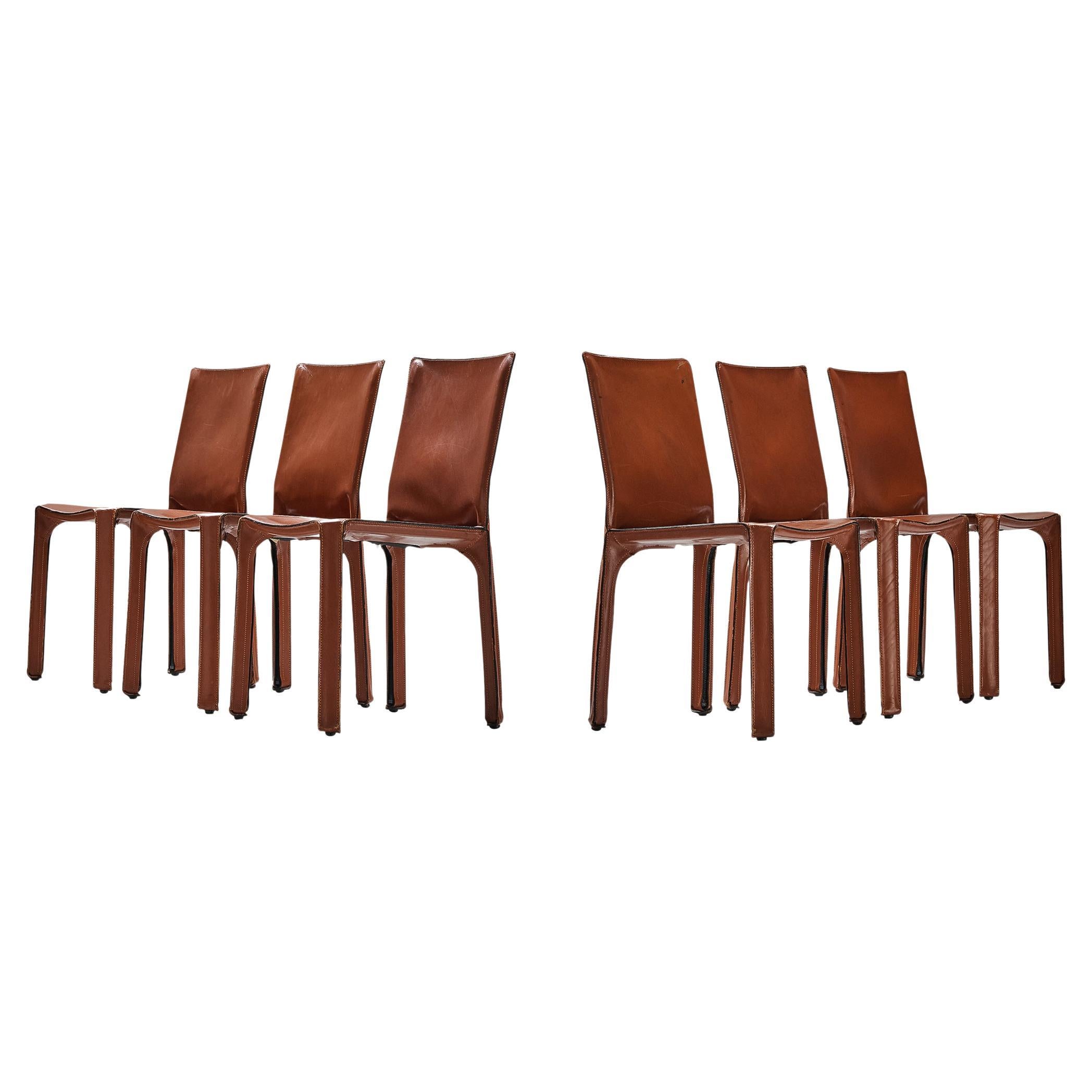Mario Bellini for Cassina Set of Six 'Cab' Dining Chairs