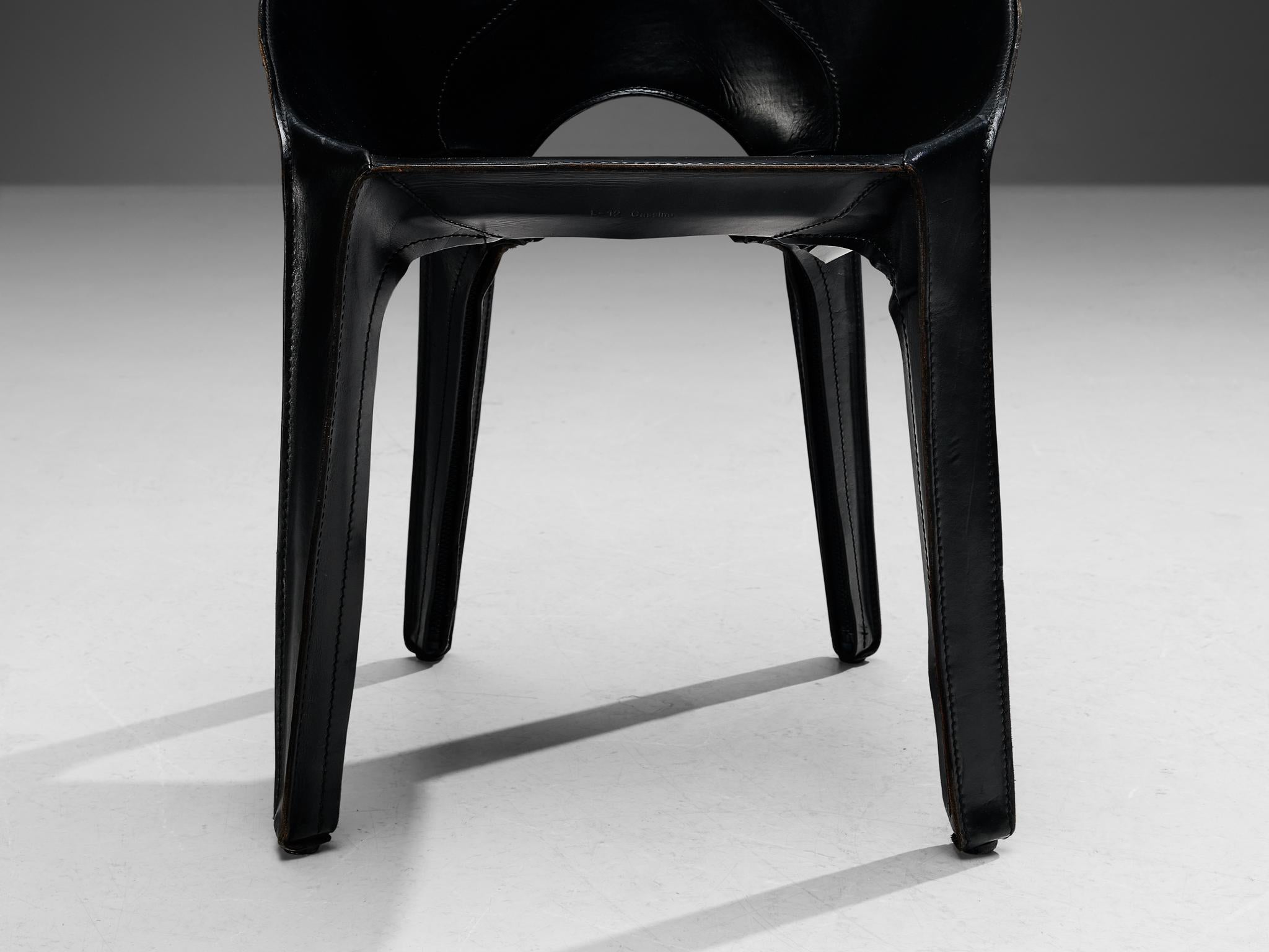Mario Bellini for Cassina Set of Six ‘Lira e Liuto’ Dining Chairs in Leather 6
