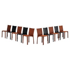 Mario Bellini for Cassina Set of Ten 'Cab' Dining Chairs in Leather