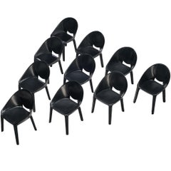 Mario Bellini for Cassina Set of Ten ‘Lira e Liuto’ Dining Chairs in Leather
