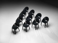 Mario Bellini for Cassina Set of Ten ‘Lira e Liuto’ Dining Chairs in Leather