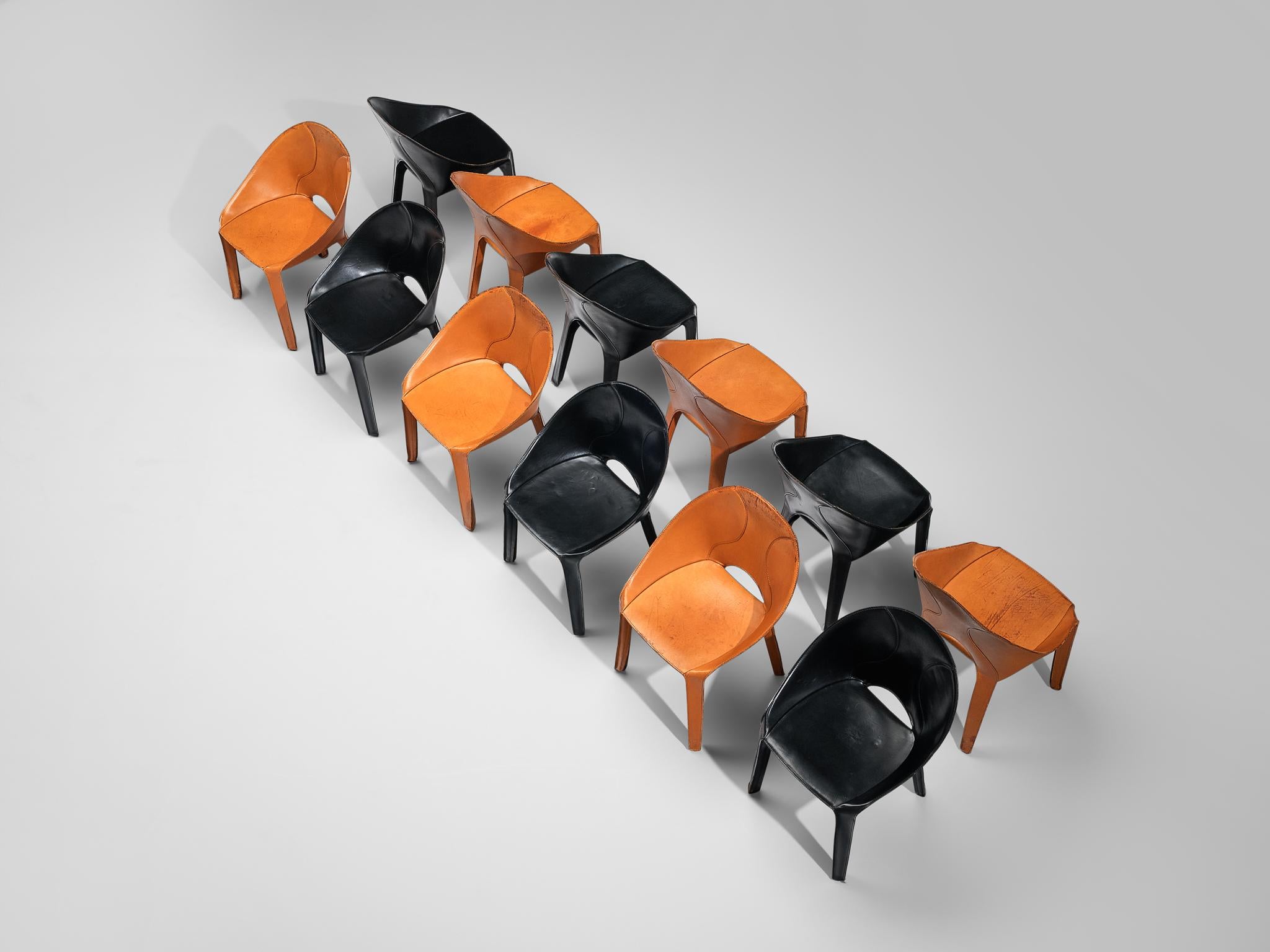 Italian Mario Bellini for Cassina Set of Twelve ‘Lira E Liuto’ Dining Chairs For Sale