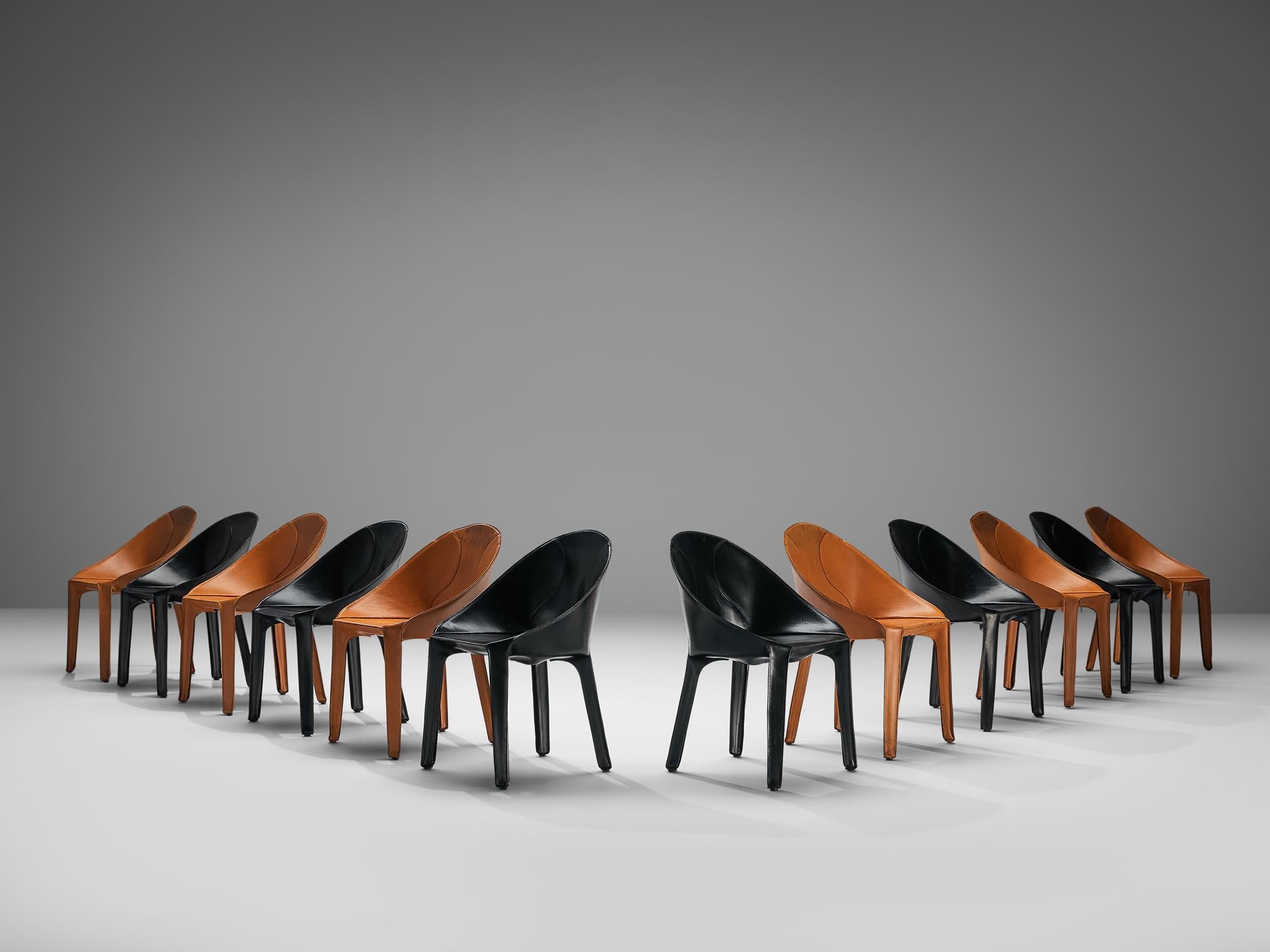 Mario Bellini pour Cassina Ensemble de douze chaises de salle à manger 'Lira E Liuto'. Bon état - En vente à Waalwijk, NL