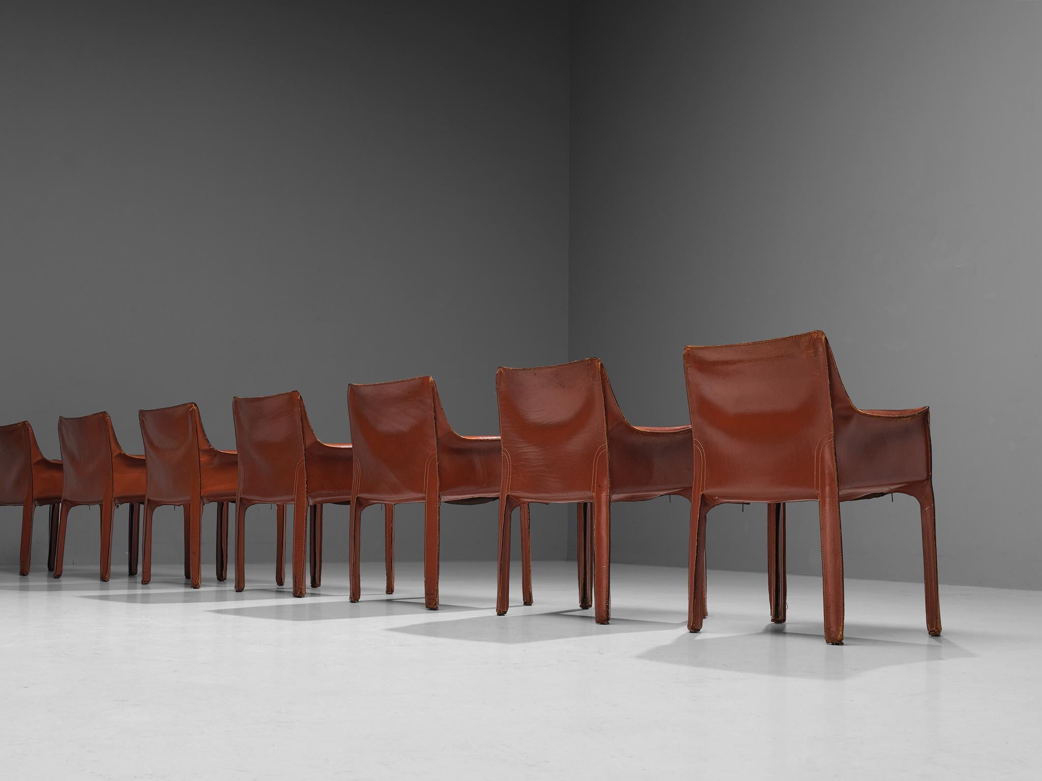 Mario Bellini for Cassina 'CAB 413' Dining Chairs in Leather  3