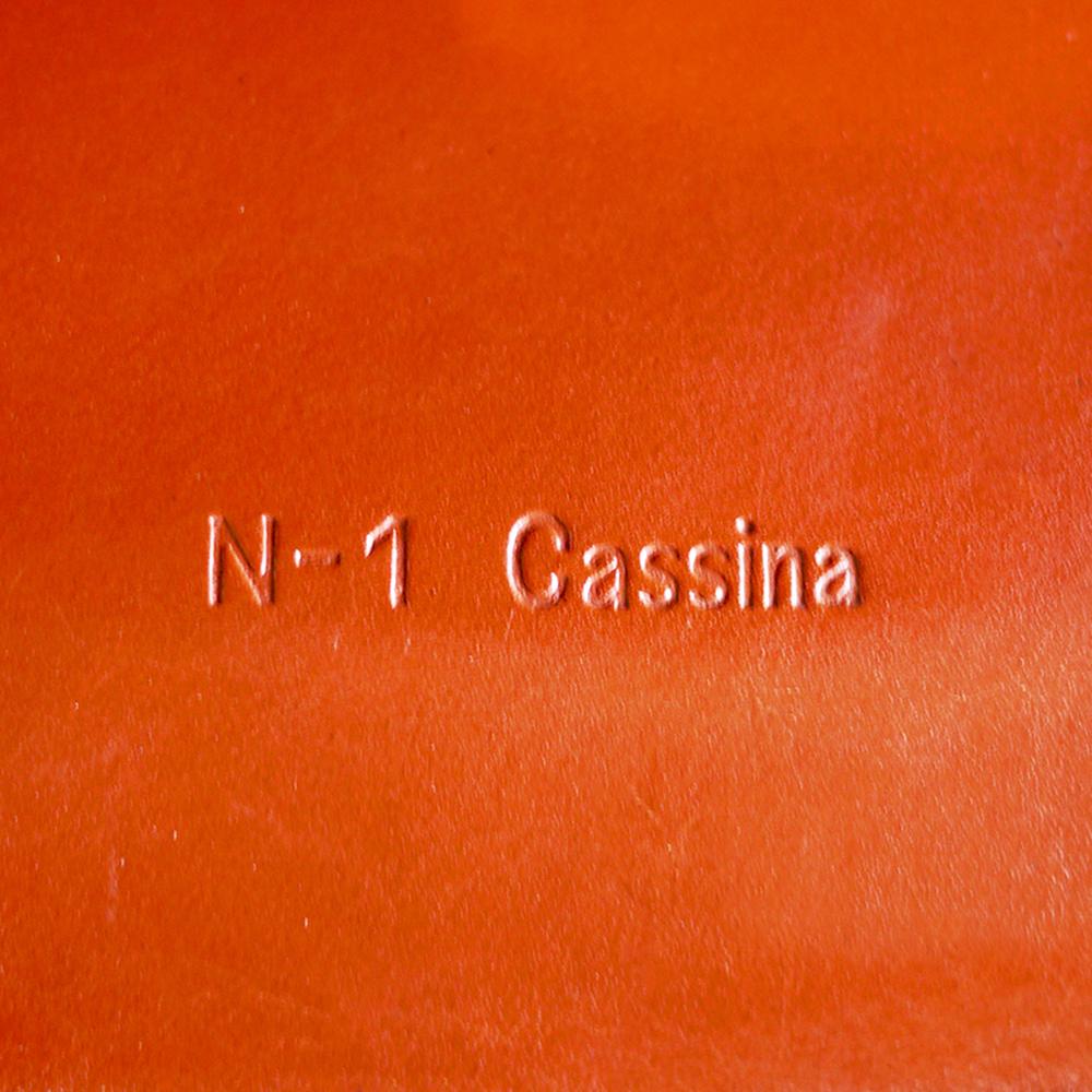 Late 20th Century Cassina Design Armchairs Orange Leather N-1, Mario Bellini for Cassina 80's