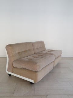Mario Bellini for C&B Italia Midcentury Amanta Velvet  Armchairs Set of Two 1973
