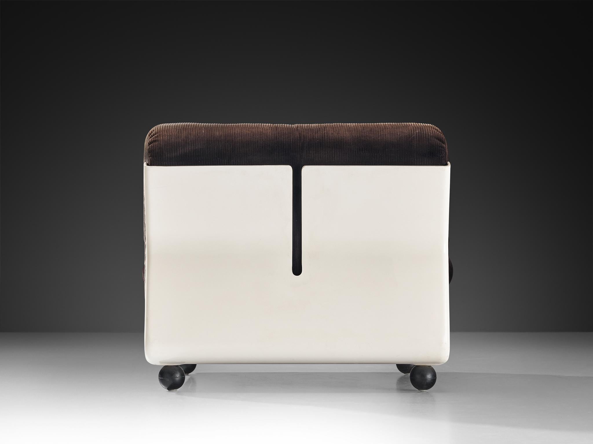 Mid-Century Modern Mario Bellini for C&B Italia Modular 'Amanta' Seating Element in Brown Corduroy For Sale