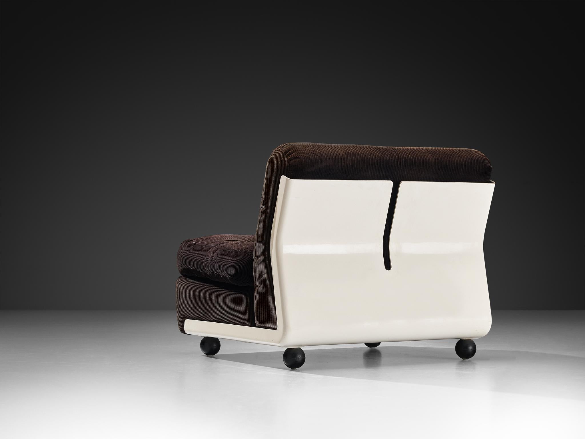 Italian Mario Bellini for C&B Italia Modular 'Amanta' Seating Element in Brown Corduroy For Sale