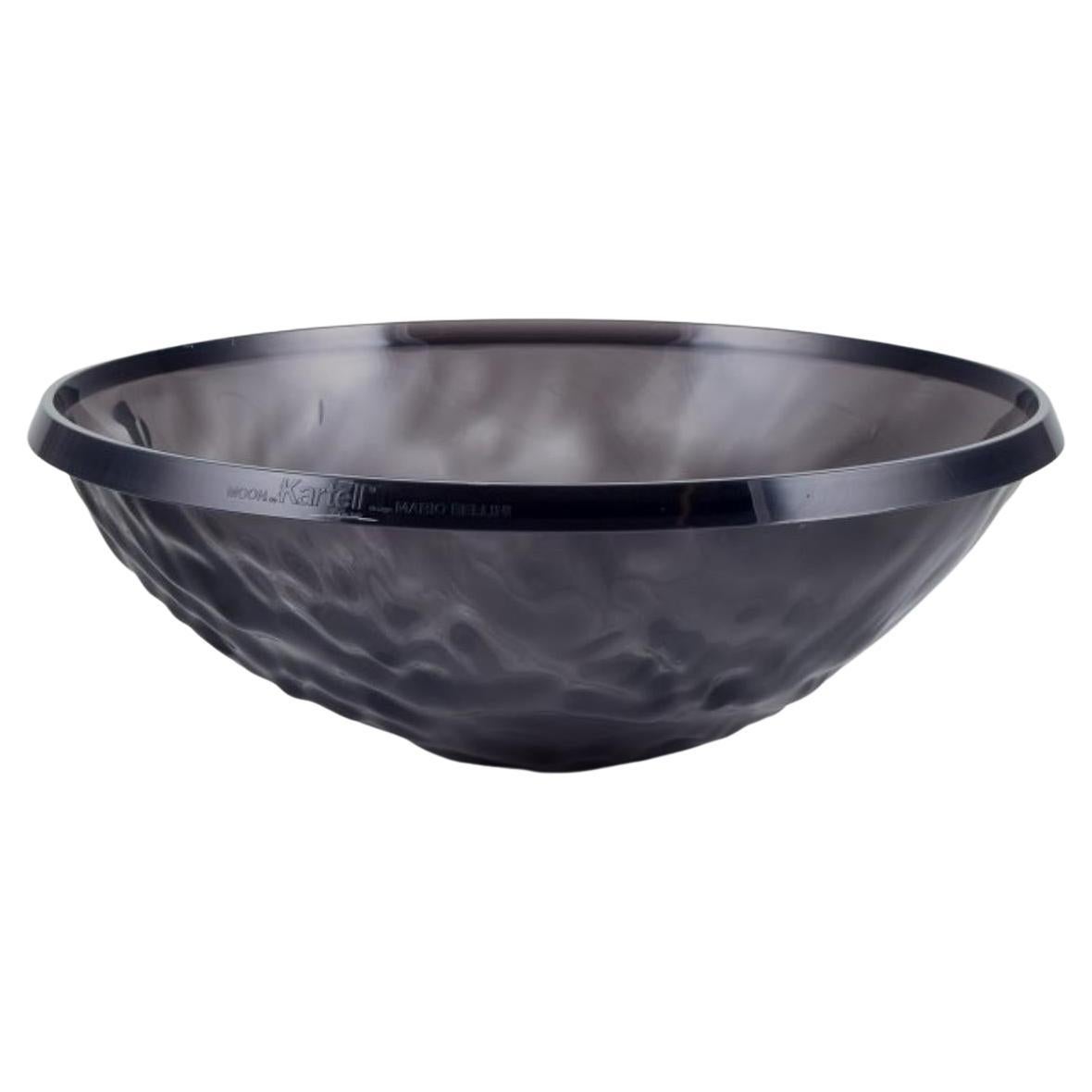 Mario Bellini for Kartell, Italy. Large "Moon" bowl in smoke-colored plastic