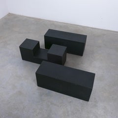 Mario Bellini Gli Scacchi Black Table (3) Elements for C&B Italy, circa 1970