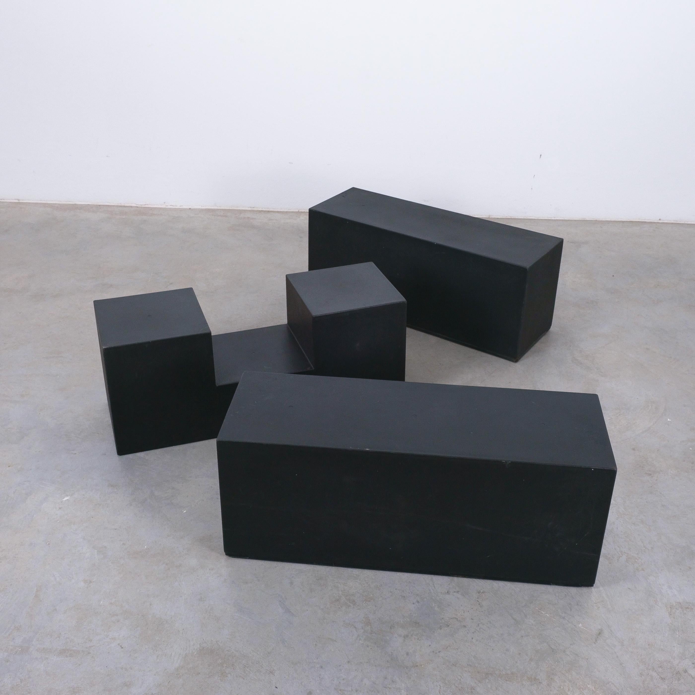 Mario Bellini Gli Scacchi Black Table (4) Elements for C&B Italy, circa 1970. en vente 3